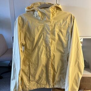 Northface butter yellow Rain resistant shell jacket